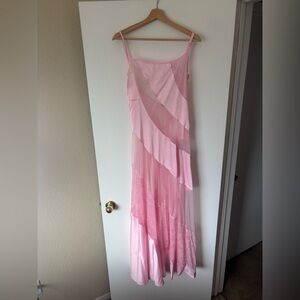 AKIRA Light Pink Layered Maxi Dress